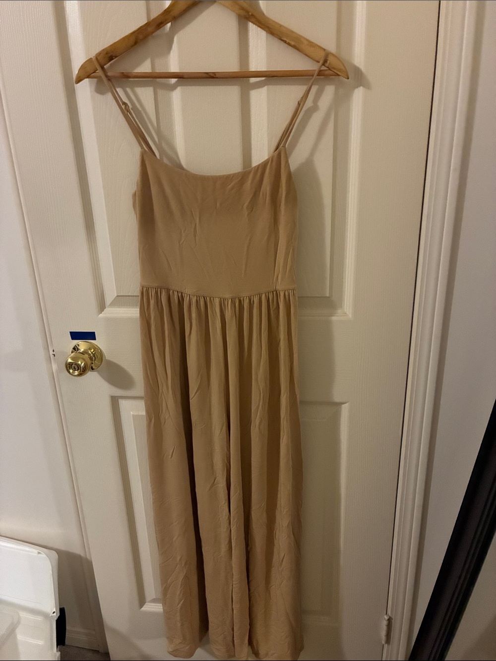Wilfred Beige Spaghetti Strap Jumpsuit